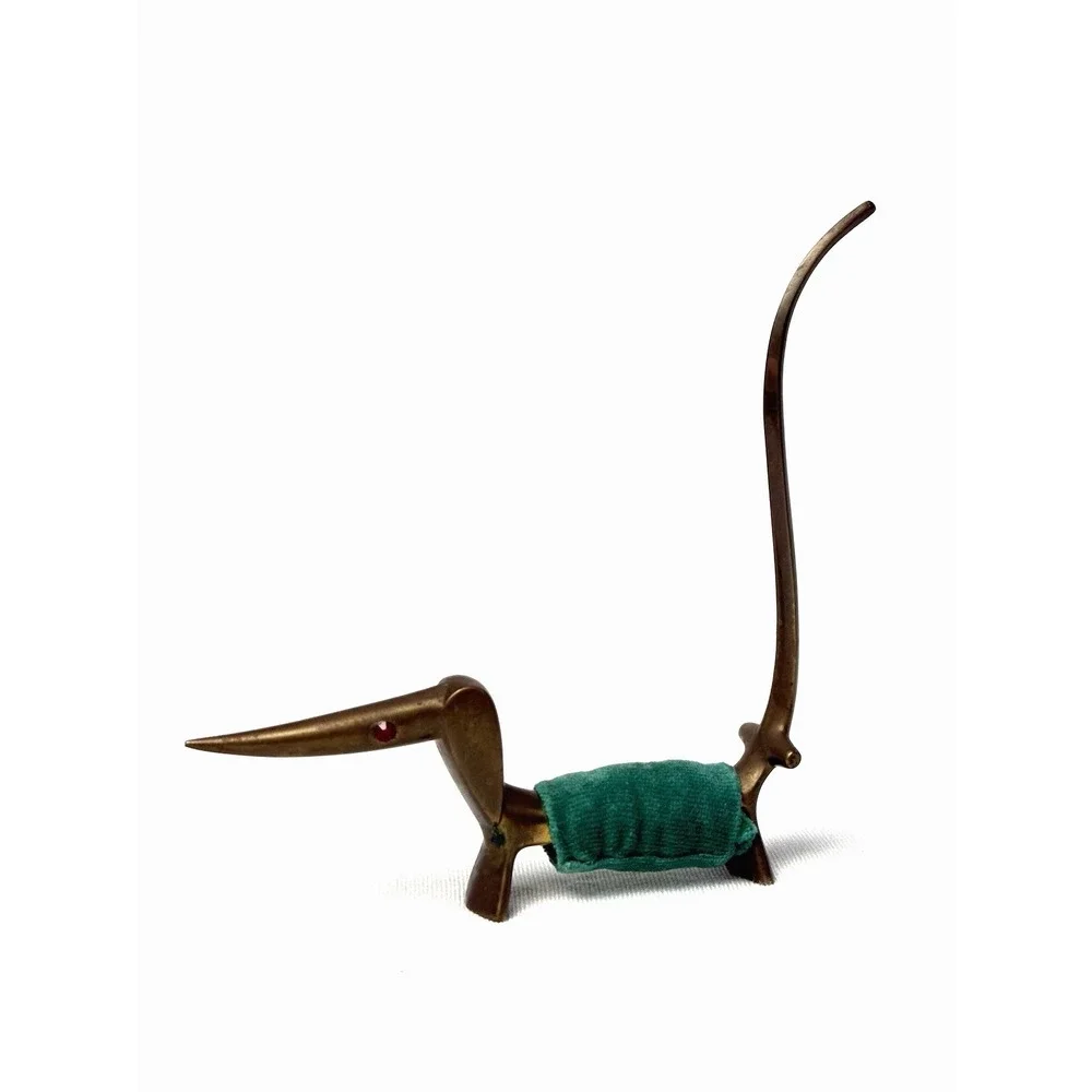 Walter Bose Type Dog Dachshund weiner dog Ring Holder MCM Vintage